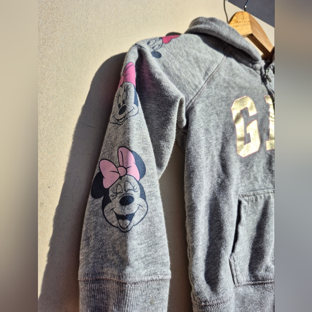100% Cotton Gap Minnie Mouse Disney Zip Up Hoodie Size 4 - Picture 4 of 9